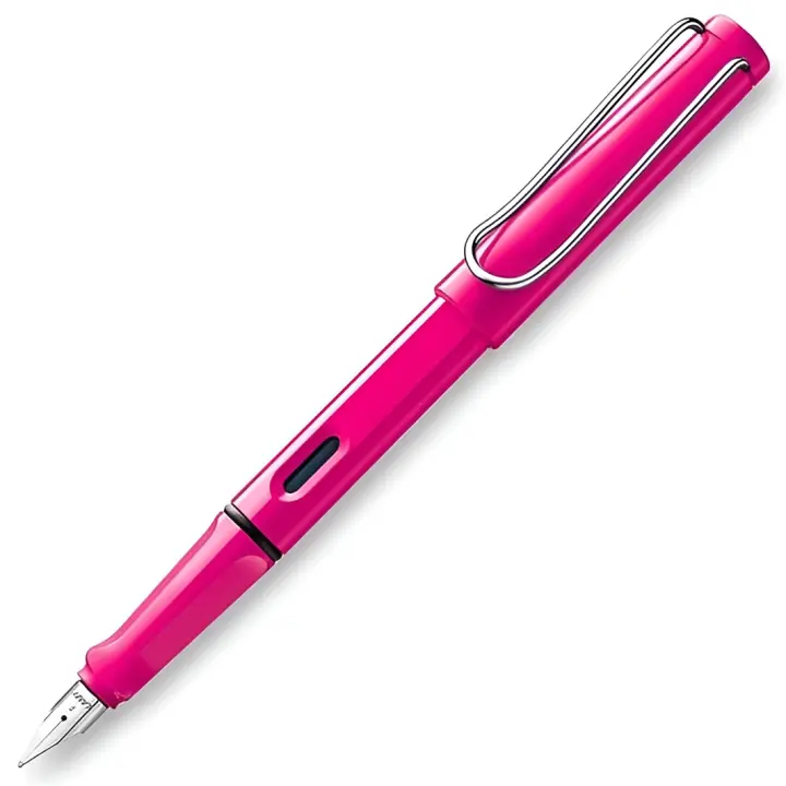 Lamy pluma estilográfica safari 013m punta media tinta azul color rosa - 1