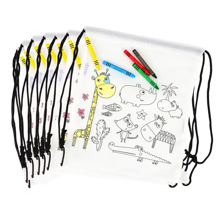 Pack 12 a 48 unidades Estuches de lápices y Mochilas para niños, Detalles cumpleaños infantil para invitados, Manualidades accesorios y materiales, Mochilas para colorear, Regalos originales niños, Regalantes.com - 1