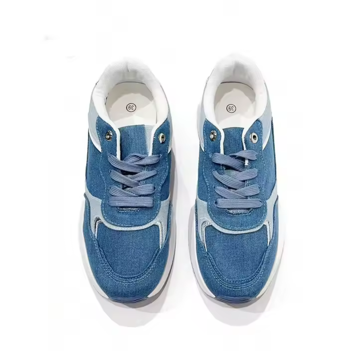 Zapatillas de mujer primavera verano moda sencilla deportivas en color azul y blanco zapatillas deportivas frescas de verano con letras - 1