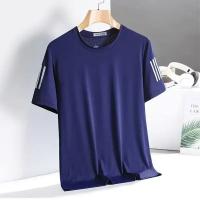 Camiseta De Deporte Casual Para Hombres Verano Manga Corta Secado Rápido Seda Hielo Diseño Simple Cuello Redondo Top De Media Manga - details 4