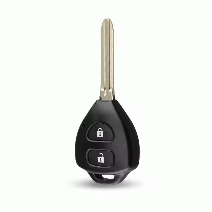 AUTOZOCO Carcasa Mando Llave de Coche, Carcasa de Llave, 2 Botones Compatible con Toyota Hilux Verso Urban Cruiser IQ Rav4 Yaris, con 2 Botones y código TOY43. - 1