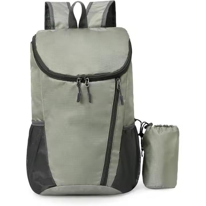 Mochipa plegable Ligera, pequeña mochipa impermeable para el Día al Aire Libre, mochipa durabilidad y plegable, mopila informal práctica para el día a Día, color Gris - 1