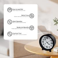 Reloj Despertador Analógico Silencioso, Sin Tictac Despertador Pilas Silencioso, Reloj Despertador Redondo Minimalista de Metal, Reloj de Mesa Decorativo para Mesilla Dormitorio - details 1
