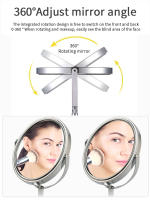 Espejo De Maquillaje Grande En Plata Con Doble Cara Espejo De Belleza Para Mesa Espejo De Cosméticos Con Aumento De Magnitud 360° Giratorio - details 1