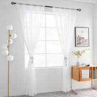Cortinas De Yarn Blanco Sólido Para Ventanas De Sala De Estar Cocina Modernas Cortinas De Tulle Voile Para Decoración De Hogar Y Oficina - details 6
