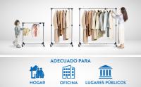 New York Perchero de Ropa con Ruedas, Perchero Burro, Perchero Portátiles, Base Fuerte, Anchura y Altura Ajustable, 86-143x44x100-165cm, Acero Inoxidable - details 2