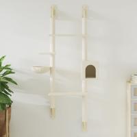 vidaXL Árbol rascador para gatos de pared 180 cm Color Crema,  Gris claro,  Gris oscuro y mas - details 0