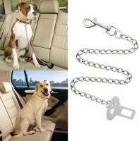Cadena de acero inoxidable 304  cinturón de seguridad para perros  60 cm  para perros  gatos  mascotas  coche  cinturón de seguridad - details 3