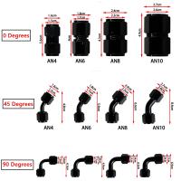 Adaptador De Conector De Aceite Y Combustible De Aluminio Para Automóviles Unión Recta Giratoria De 0 45 90 Grados AN4 AN6 AN8 10AN Fittings De Hilo Transversal - details 1