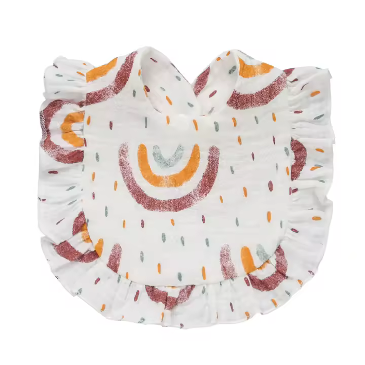 Babero De Estilo Coreano Para Bebés Rollo De Flores En Algodón Suave Toalla Para Saliva Y Burbujas Para Recién Nacidos Y Niños De 0 a 36 Meses - 1