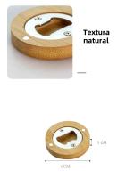 Abrebotellas Magnético De Madera Sólida Redonda Para Cerveza Y Cócteles Herramientas De Bar Eco-amigable Multifuncional - details 3
