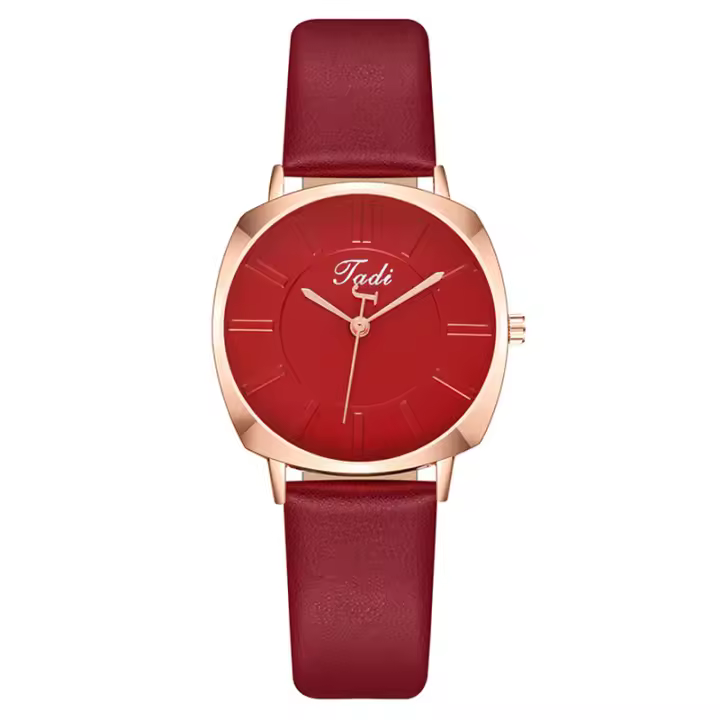 Reloj para mujer con forma cuadrada, movimiento de cuarzo, correa de cuero, un reloj elegante y sencillo para la mujer - 1