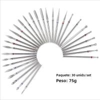 Kit De 30 Piezas De Brocas De Carburo Para Manicura Eliminación De Esmalte De Gel Kit De Brocas Para Uñas Material De Acero Inoxidable - details 4