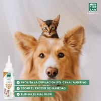 Menforsan polvo para oidos 30 gr - Facilita la depilación de oidos de perros de todas las razas - Absorbe y seca el exceso de humedad de oidos. Alivia irritacion, elimina el mal olor e inhibe desarrollo de bacterias - details 1