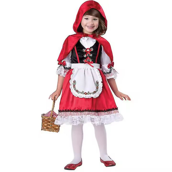 Disfraz de Caperucita roja para niñas, vestido de fiesta, disfraz de Halloween - 1