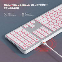 Teclado Inalámbrico Bluetooth RGB De Tamaño Completo Recargable Multifuncional Para Juego Y Tablet Con Iluminación Retroiluminada Teclado Multimedia Para Computadora Y Laptop - details 6