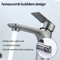 Baokemo-grifo de lavabo para baño, mezclador de agua fría y caliente, montaje en cubierta de acero inoxidable, manija única con un par de tubos de entrada - details 4