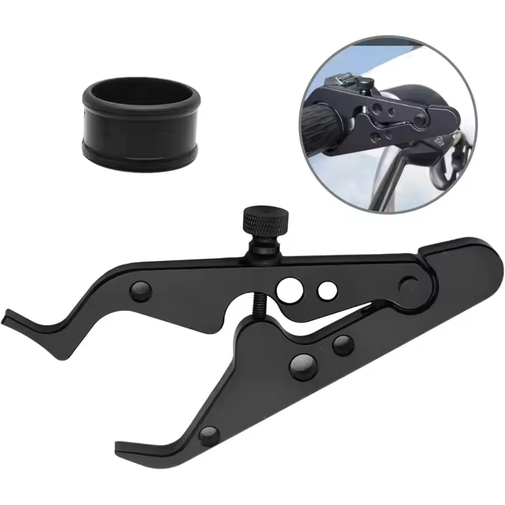 Control de crucero para motocicleta, bloqueo de acelerador duradero para motocicleta, asistencia de aceleración universal y liviana para muñeca, abrazadera de bloqueo de empuñadura de aleación de aluminio con anillo de silicona protector - 1