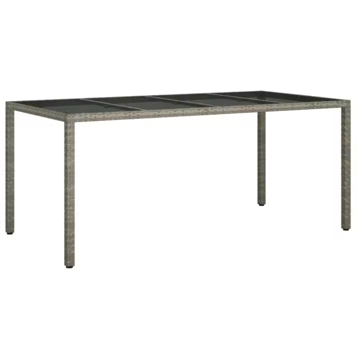 Mesa Jardín Vidrio sintético gris 190x90x75 cm - 1