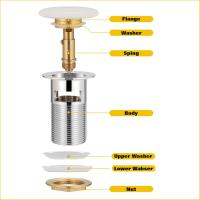 Juego de Desagüe universal con rebosadero para lavabo y lavabo-tapiz de Desagüe con colador cerámico de baño - details 2