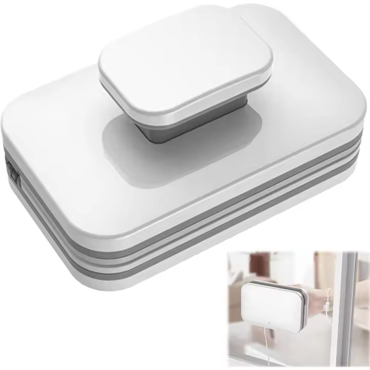 Limpiador de ventanas magnético de doble cara para parabrisas de coche. Limpiador de parabrisas magnético ajustable para ventanas altas y acristaladas. - 1
