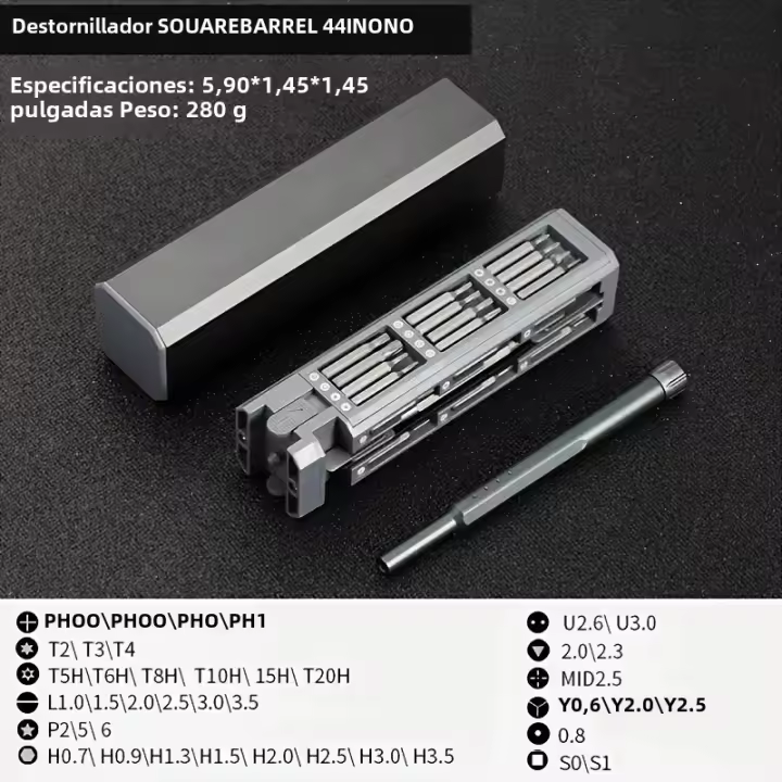 Juego De Destornilladores De Precisión 44 En 1 Con Mango Y Imán Herramienta De Reparación Para Electrónica Computadora Gafas Multifuncional Mini - 1