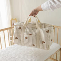 Bolso De Hombro Portátil De Oso Lindo Bordado Gran Capacidad Dibujos Animados Para Madre Bebé Padre Hijo Bolsa De Mamá - details 2