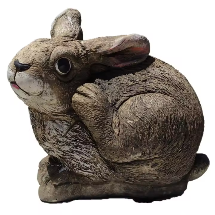 Figura Decorativa de Piedra Hormigón Conejo 20x22cm- AnaParra - 1