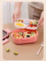 Caja De Almuerzo Ecológica De 1200ML Con Doble Capa Compartimentos Cuchara Y Tenedor Microwaviable Y Sellado Para Picnic - details 4