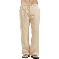 Pantalones De Lino Para Hombre Color Sólido Con Varios Bolsillos Transpirables Pantalones Casuales Para Deporte Y Calle - details 11