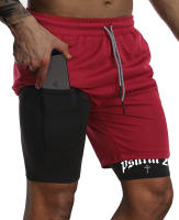Shorts De Entrenamiento Para Hombre Con Estampado De Cruz Psalm 2 En 1 Running Performance Transpirable Con Bolsillo Para Teléfono Móvil Activewear - details 13