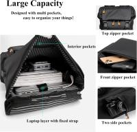 Mochilas de viaje para hombres y mujeres - bolsos diarios de ocio con solapa impermeable grande negra, adecuados para desplazamientos, universidades, negocios - details 1