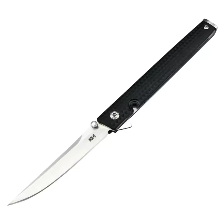 Cuchillo Táctico Ligero De Marcado M390 Plegable Para Caza Y Camping Herramienta EDC De Defensa Con Mango De Nylon Negro 3.14 Pulgadas De Hoja - 1