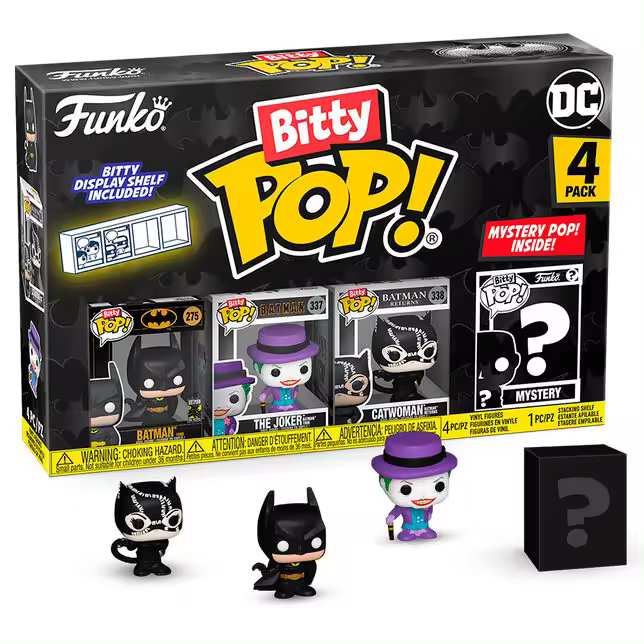 Blister 4 figuras Bitty POP DC Comics Batman 85th Anniversary BatmanFigura  Coleccionable - Idea de Regalo- Mercancia Oficial - Juguetes para Niños y Adultos - Movies Fans - Muñeco para Coleccionistas y Exposición - 1