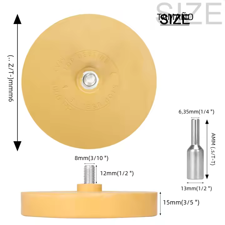 NuoDun Kit De Polimento Para Coche 90mm Rueda De Borrador Adhesivo Para Eliminar Pegatinas Y Líneas De Aro De 3.5 Pulgadas - 1