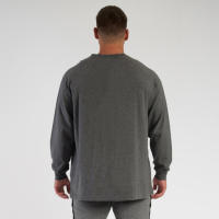 Camiseta De Manga Larga Para Hombre Suelta Y Oversize Estilo Hip Hop Fitness Ropa De Gimnasio Para Primavera Camiseta De Trabajo Casual De Algodón Con Estampado De Letras - details 4