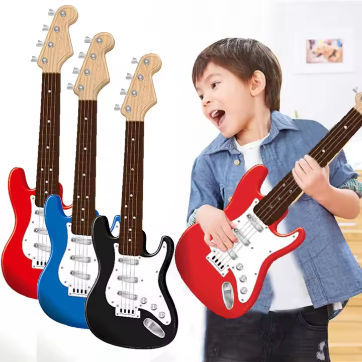 Guitarra Eléctrica Para Niños De Tamaño Pequeño Atracción Para La Atención 4 Cuerdas Nivel Principiante Instrumento Musical Y Rompecabezas - 1