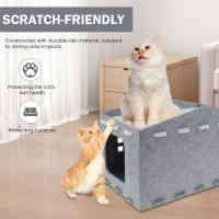 Casa De Gato De Dos Capas En Piel De Manta Mueble Multifuncional Para Mascotas Pequeñas Cama Desmontable Para Gato Perro Bebé - details 2