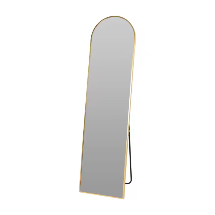 Well Home Espejo de Pie Decorativo en Forma de Arco en Color Dorado 40x2,5x150cm - 1