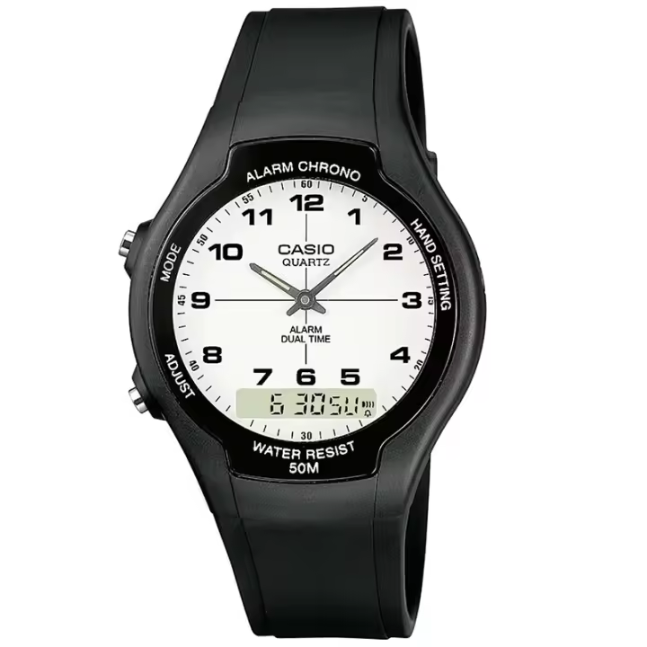 Casio Aw-90h-7bvef Youth. Reloj Analógico / digital Para Hombre.  Caja y correa de resina Color Negro. - 1