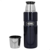 Thermos - Botella térmica acero inoxidable, 470 ml, 8x8x25 cm, aislamiento doble pared, rendimiento calor 18h y frío 24h, incluye vaso, tapa de rosca, termo café grande, termo para agua caliente - details 0