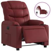 vidaXL Sillón reclinable eléctrico de cuero sintético Negro, Crema, Marrón Sillon Dormitorio Sillon Comodos Silla Relax Sillón Sofá - details 6