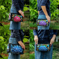 Bolso De Hombro Retro Para Mujer Yogodlns Con Bordado Floral Multicolor Estilo Bohemio Étnico Monedero Pequeño De Lona - details 3