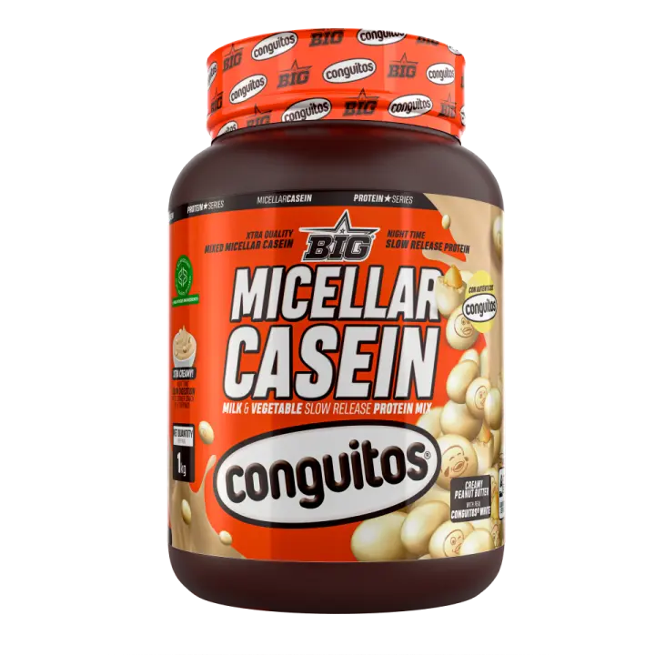 MICELLAR CASEIN CONGUITOS (1KG)  CHOCOLATE BLANCO - Big  + mix regalo  Baja en grasas  Alta calidad  Deliciosa  Nutritiva - 1