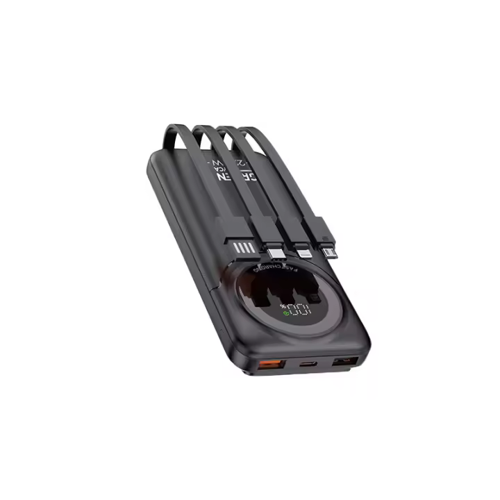 Cargador portátil de 10000mAh, power bank 10000mAh, 4 en 1 externa batería de repuesto, carga superrápida para iPhone y Samsung, nuevo - 1