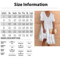 Vestido Midi De Verano Para Mujer Traf 2024 Estilo Bohemio Cuello En V Color Sólido Casual Manga Corta Cierre De Lazo Polyester - details 2