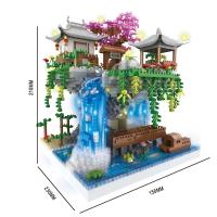 Bloques De Construcción De Alta Dificultad Para Niños Modelo De Castillo Con Pila De Cerezo Antiguo Juguete Educativo - details 9