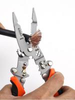 Tijeras De Reparación Multifuncionales JUSTINLAU Para Cableado Con Cortador Y Desenredador De Hilo Herramienta De Mano De Crimpado Vanadio Cromado - details 2