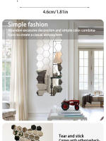 Pegatinas De Espejo Acrílico Hexagonal 12pcs Decoración De Pared Cristal Estereoscópico Para El Hogar Adhesivos De Espejo - details 3