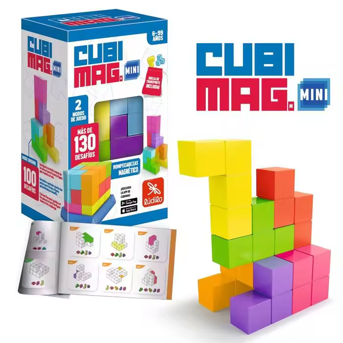LUDILO JUEGO CUBIMAG MINI JUEGOS CONTRUCCION 9x6x15 Cms. - 1